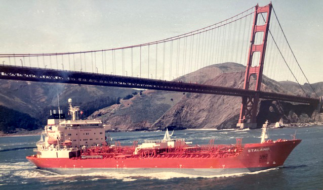 "Skipet m/t "Staland" ble bygget i 1987 ved Samsuns Shipbuilding & Heavy Industries Co. Ltd. Korea"